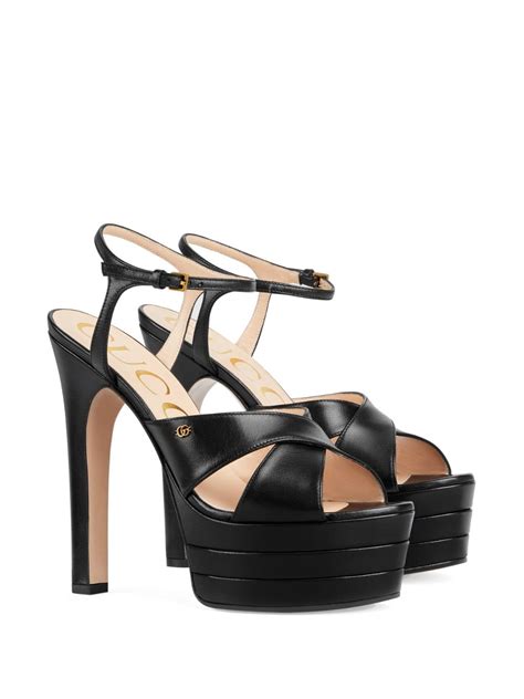 gucci leather crossover sandal|Gucci high heels sandals.